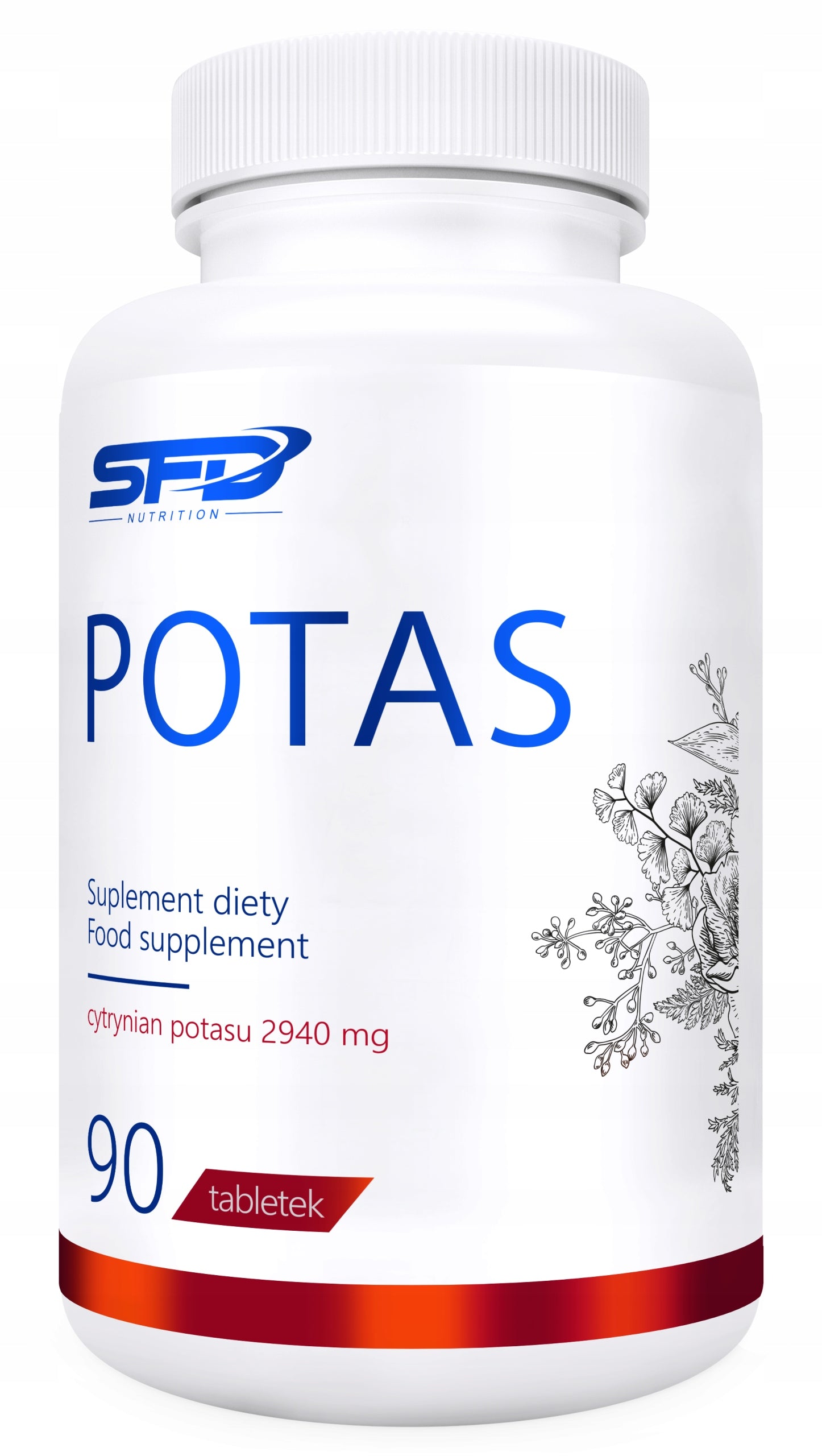 SFD POTASSIUM 90 TABLETS POTASSIUM CITRATE NERVOUS SYSTEM MUSCLES BLOOD PRESSURE Packaging status original