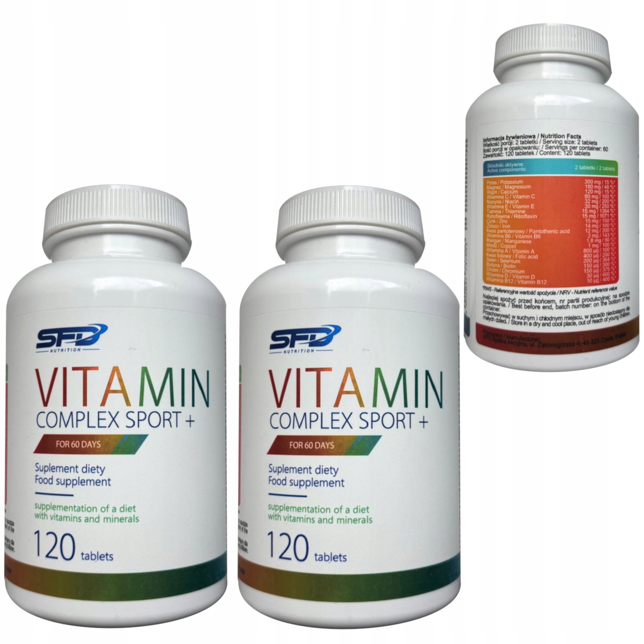 SFD VITAMIN COMPLEX SPORT 240 tab VITAMINS MINERALS MAGNESIUM ZINC POTASSIUM SELENIUM