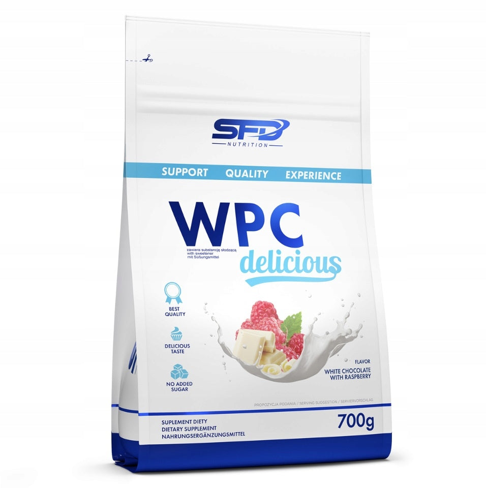 SFD WPC DELICIOUS PROTEIN 700G WHITE CHOCOLATE-RASPBERRIES PROTEIN MUSCLES MASS