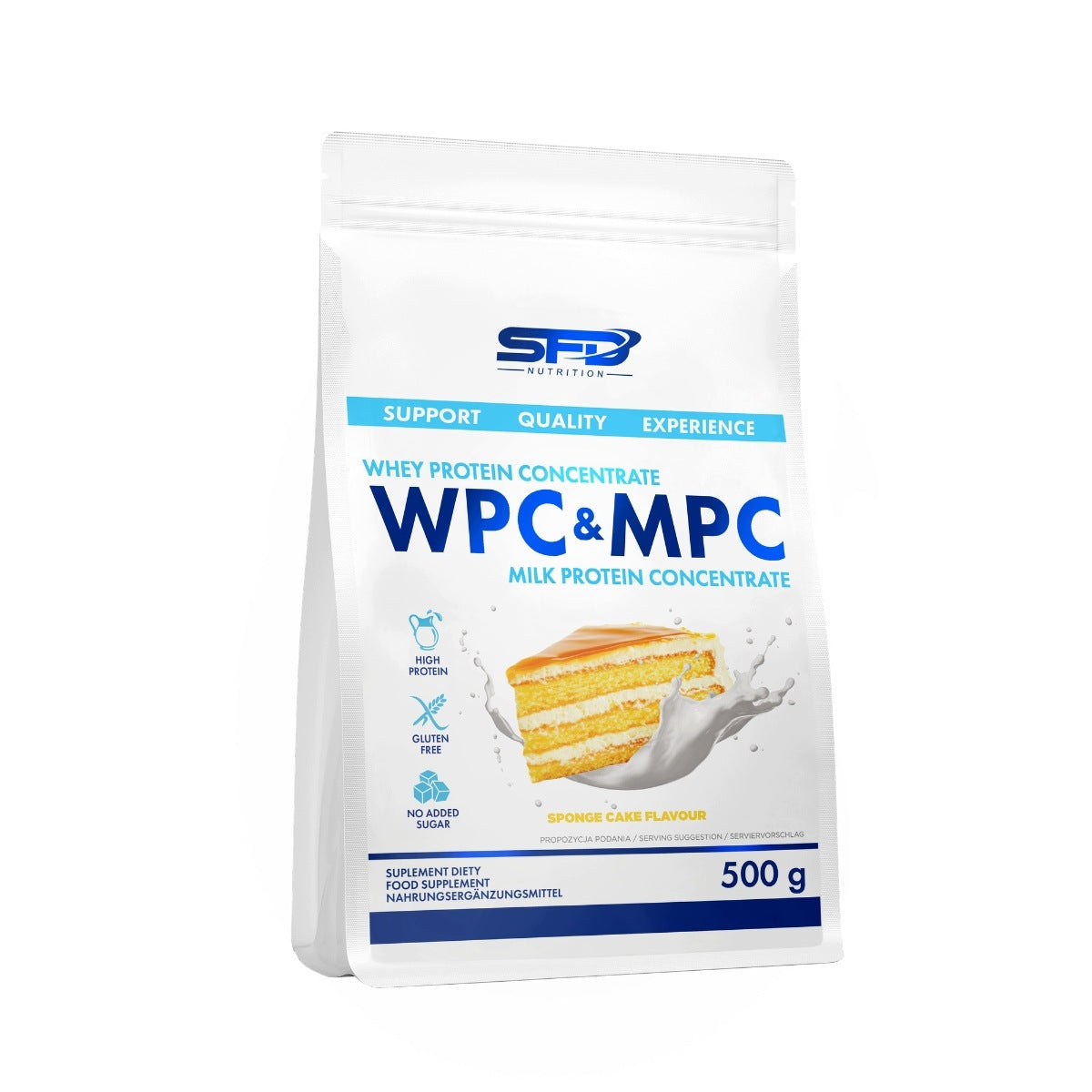 SFD WPC & MPC Protein 500g - Biscuit Flavor - Whey and Milk Protein Concentrate - Sugar-Free