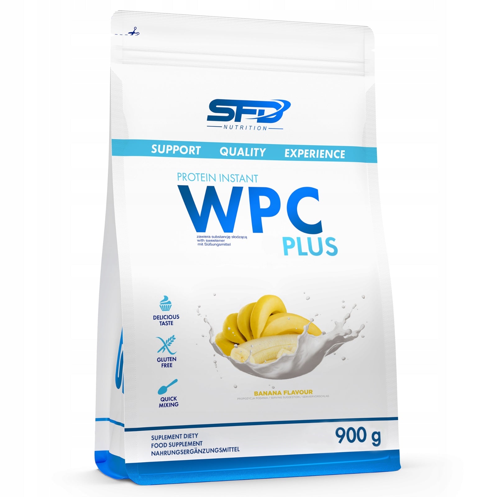 SFD WPC PROTEIN PLUS 900g BANANA WHEY SPORT PROTEIN MUSCLES MASS