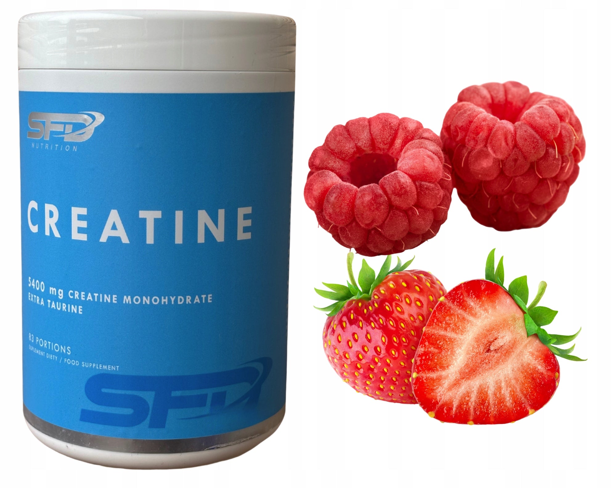 SFD creatine monohydrate 500g strawberry natural raspberry 83 servings set Expiration date at least six months from the date of purchase