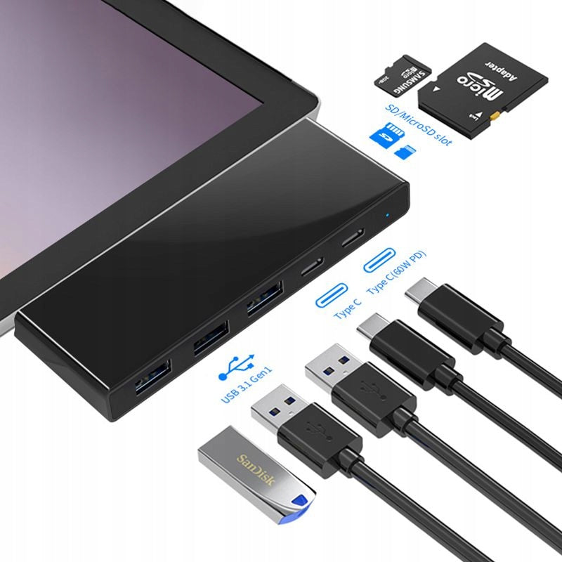 SH867 USB C HUB For Surface Pro 7 Docking Station Card Reader HUB