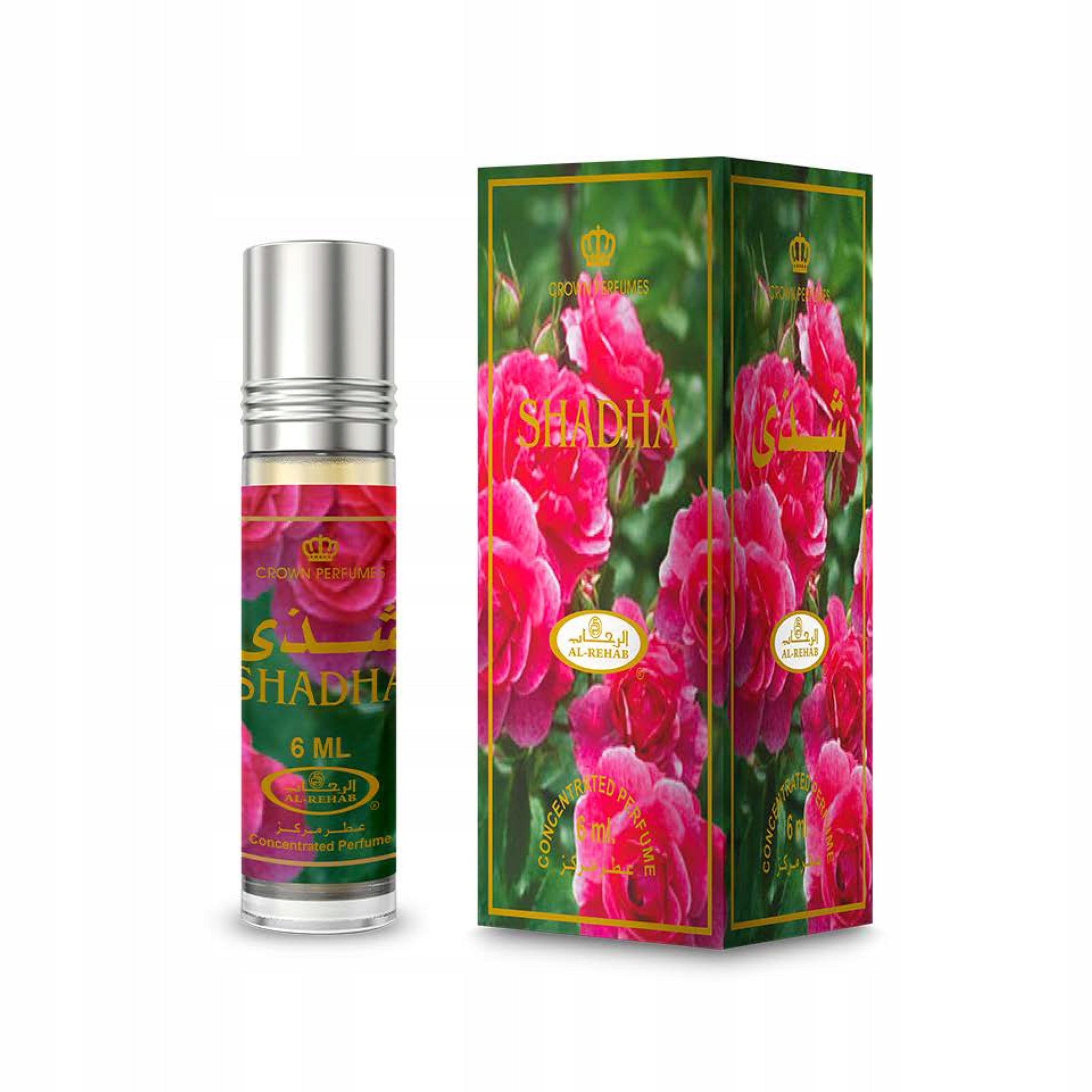 SHADHA ARABIC PERFUME IN ROSE JASMINE FLORAL OIL 6 ml AL REHAB Packaging status original