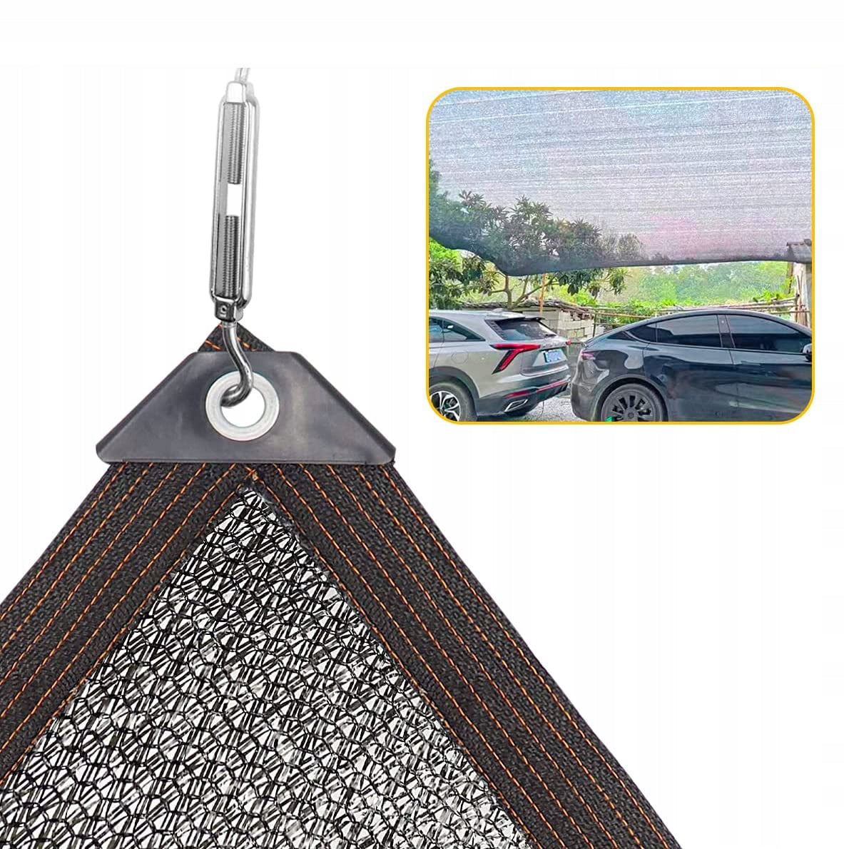 SHADING, GREENHOUSE NET WITH GROMMETS, SUNSHADE Color black