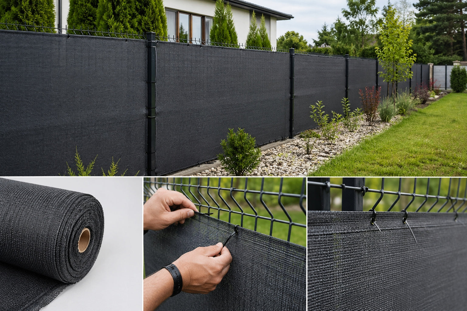 SHADING MESH 90% 1,2x50m MAT FENCE COVER UV+ GRAPHITE Kind mesh