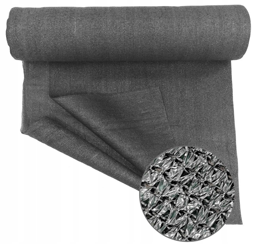 SHADING MESH 90% MASKING FENCE 1,5x50m + CLAMP BANDS GREY Height 1.5 m