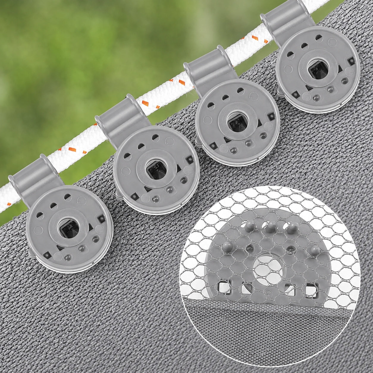SHADING MESH CLIPS MOUNTING CLAMPS GREY 50 PCS Length 0.105 m
