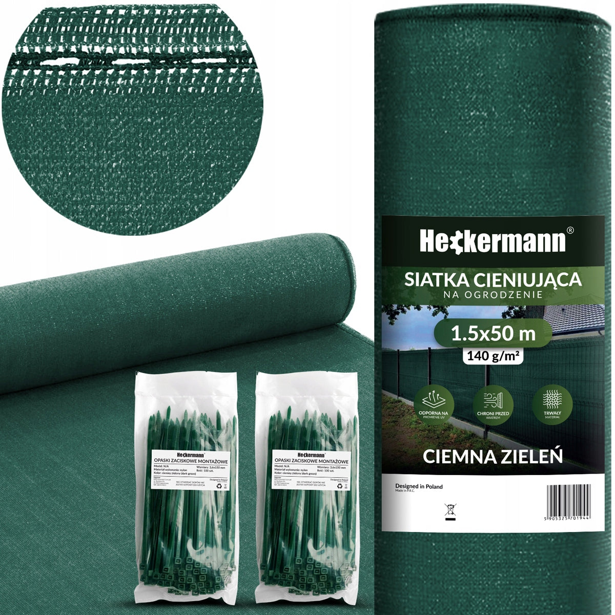 SHADING MESH MASKING 90% FOR FENCE UV SHIELDING FENCE 1,5x50m 140g