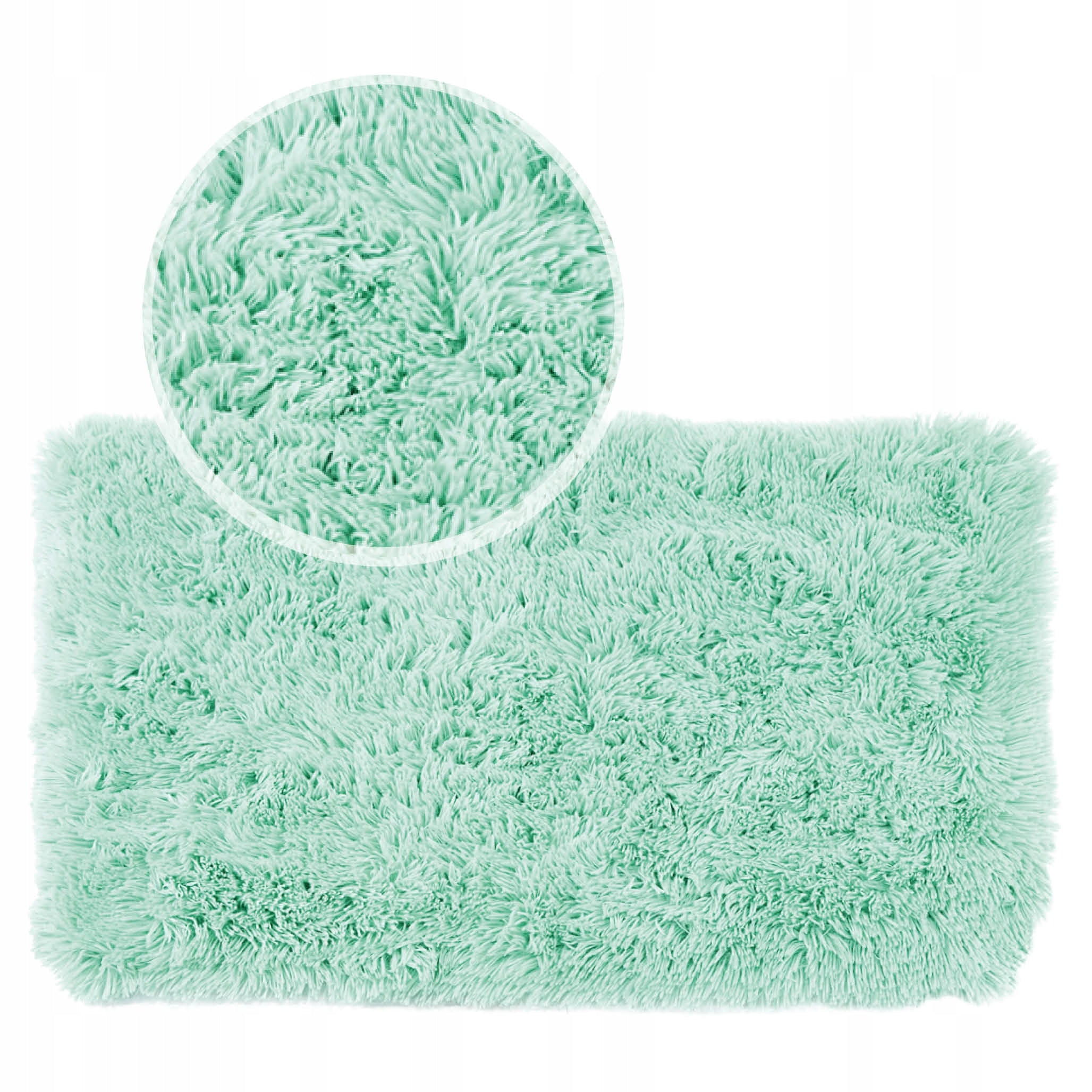 SHAGGY RUG NON-SLIP MODERN SOFT FLUFFY 60x90 CELADON