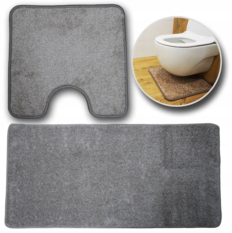 SHAGGY RUG SOFT SET OF ANTI-SLIP BATHROOM RUGS 50x80cm