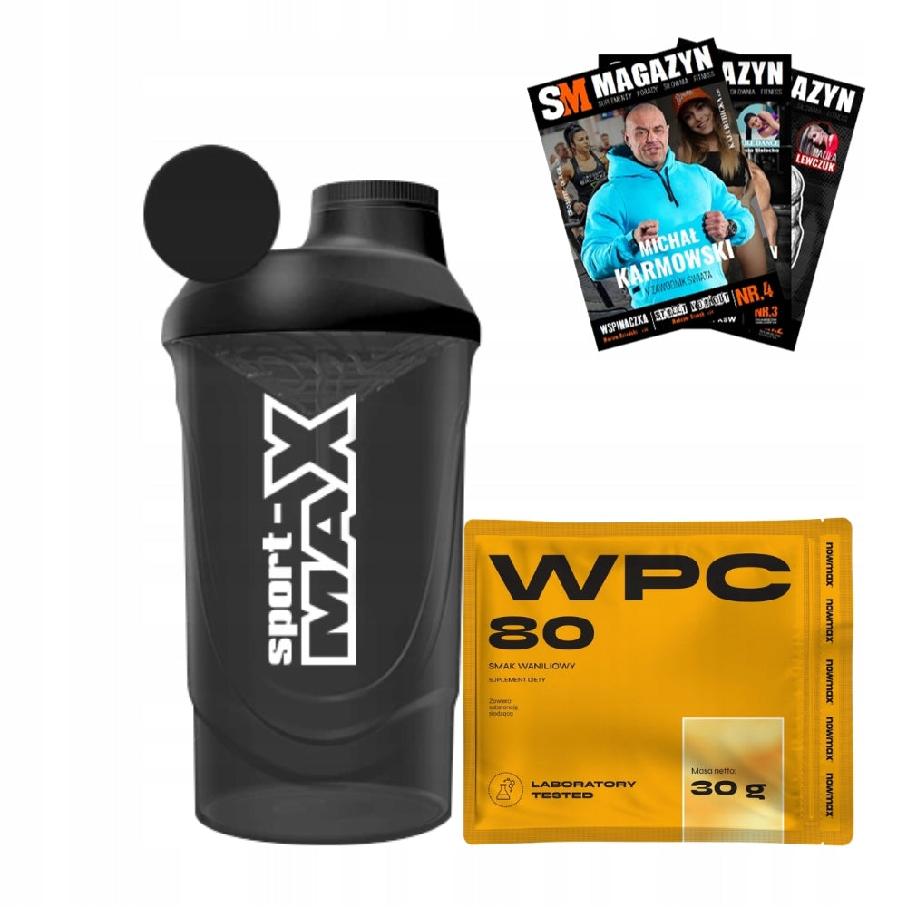 SHAKER BIOTECH SPORT-MAX 600 ml SEALED SHAKER + nowmax WPC 30g SET