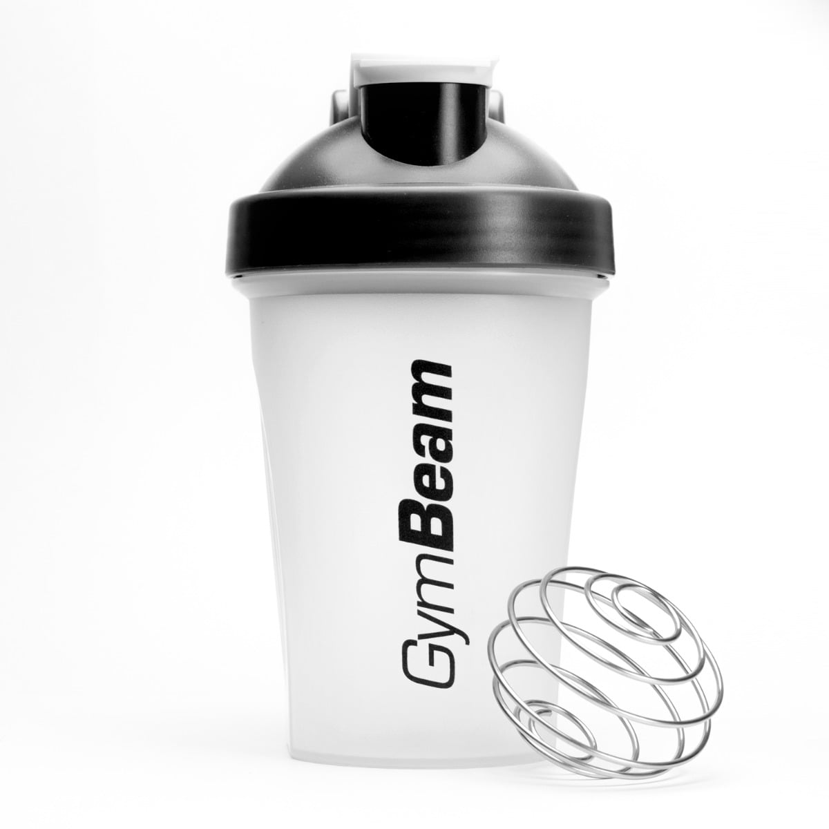 SHAKER BLEND BOTTLE TRANSPARENT BLACK FOR ATHLETES 400ML GymBeam