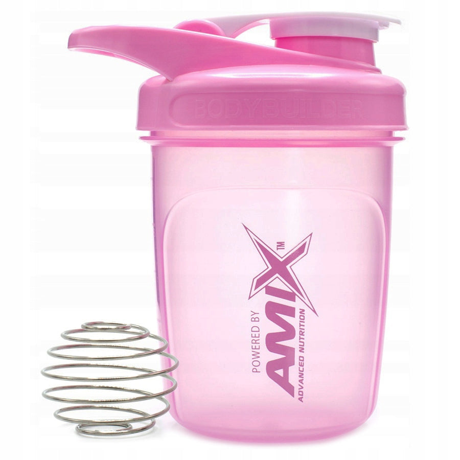 SHAKER FOR COCKTAIL PROTEIN NUTRIENTS small, mini with ball 300ml pink Manufacturer code Szejker do koktajli mini 300 ml różowy Shaker