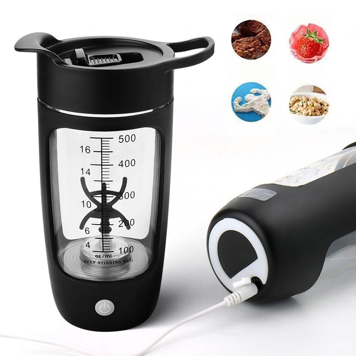 SHAKER MIXER FOR COCKTAILS PROTEIN SUPPLEMENTS CUP 600ML ELECTRIC KITCHEN