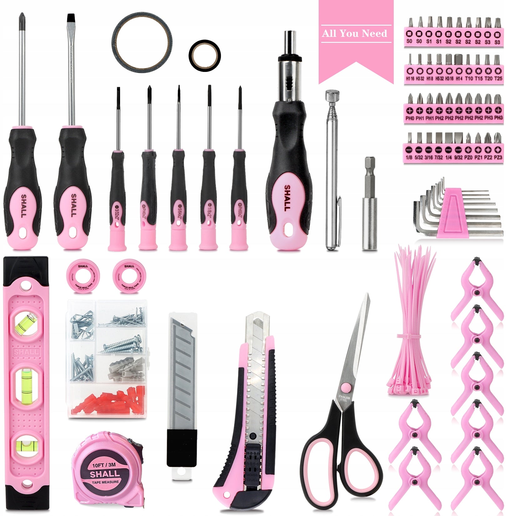 SHALL Pink Tool Set, 246-Piece Home Tool Kit for Women Brand no brand
