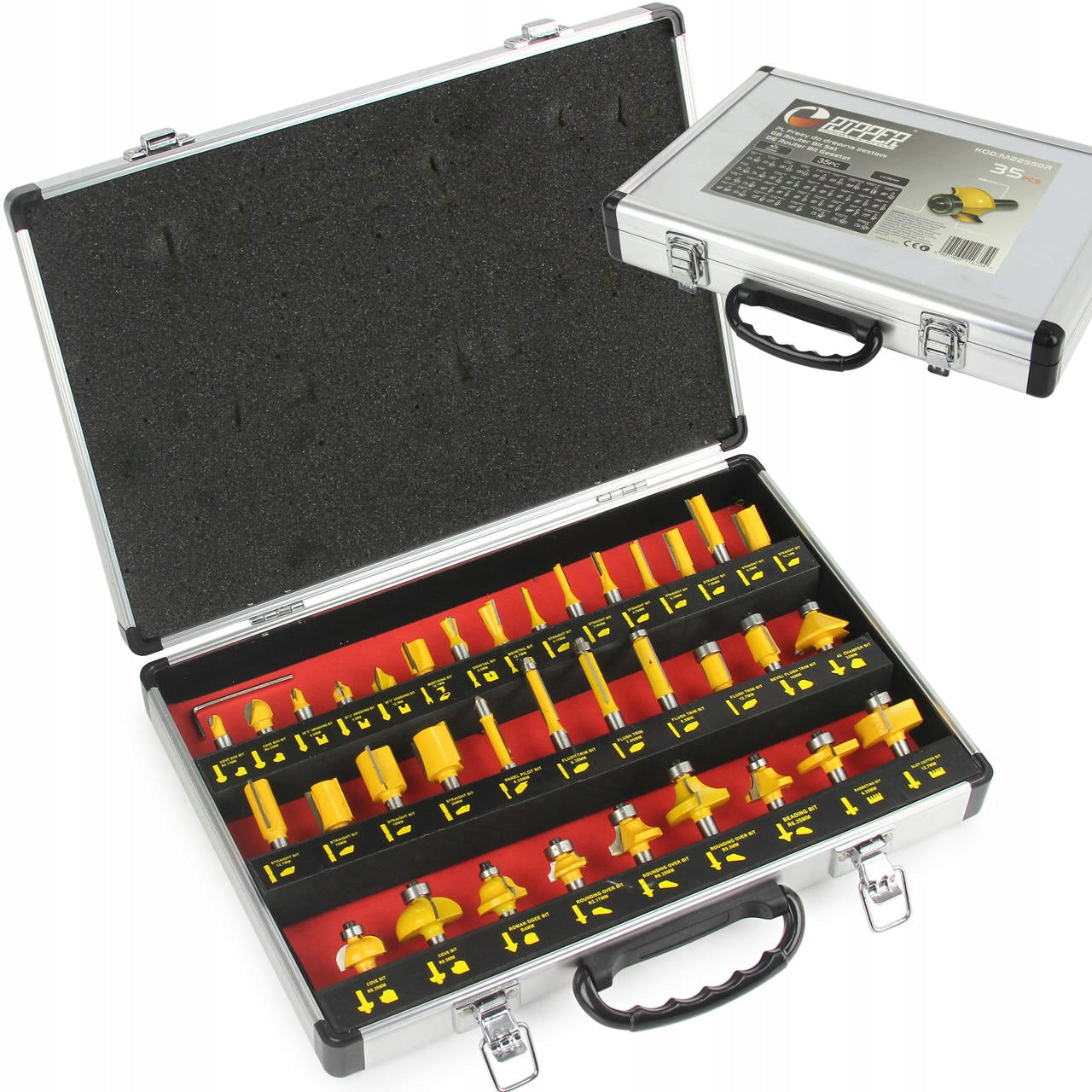 SHAPED WOOD CUTTER SET 35PCS SPINDLE MILLING MACHINE M22550R Brand no brand