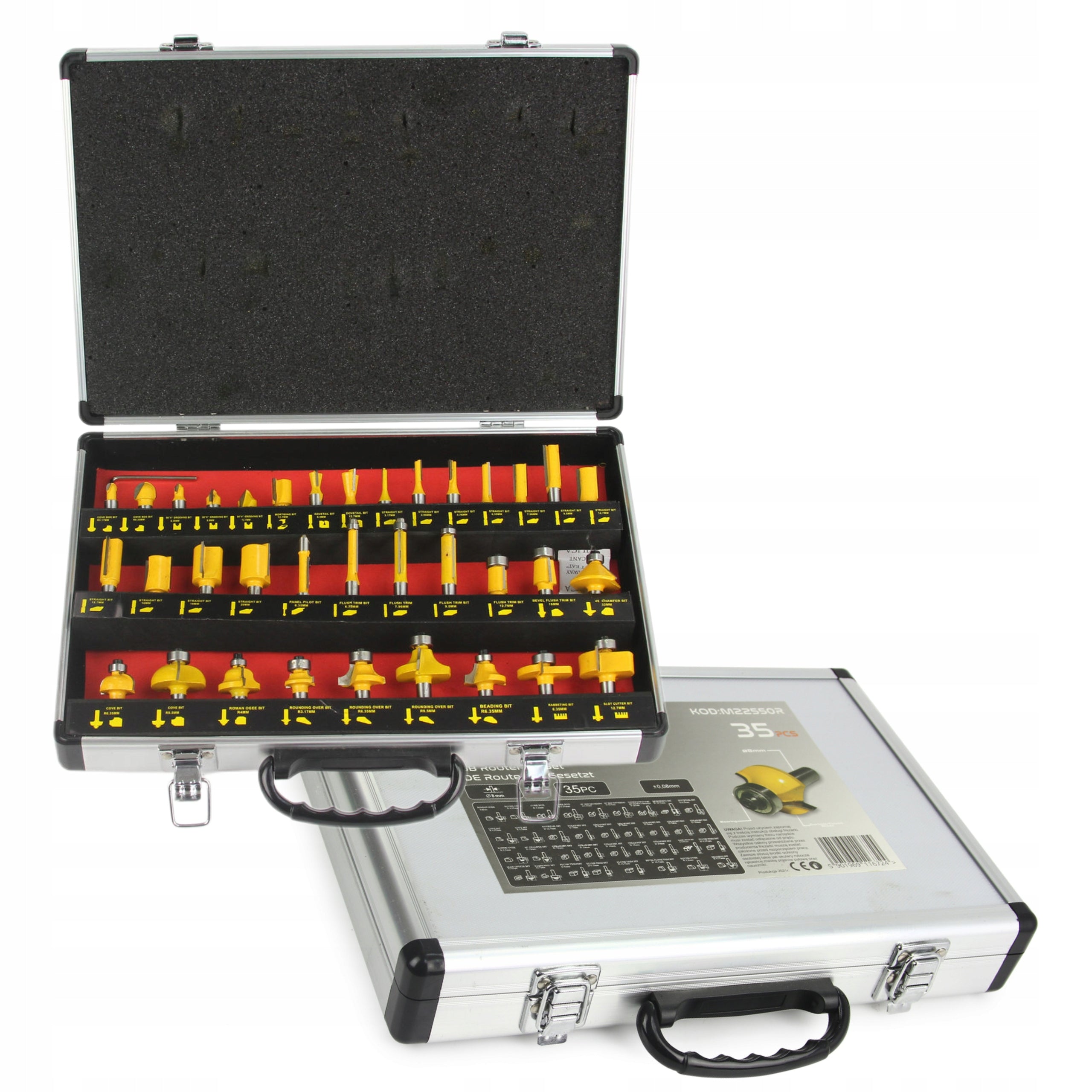 SHAPED WOOD CUTTER SET 35PCS SPINDLE MILLING MACHINE M22550R Manufacturer code M-22550R