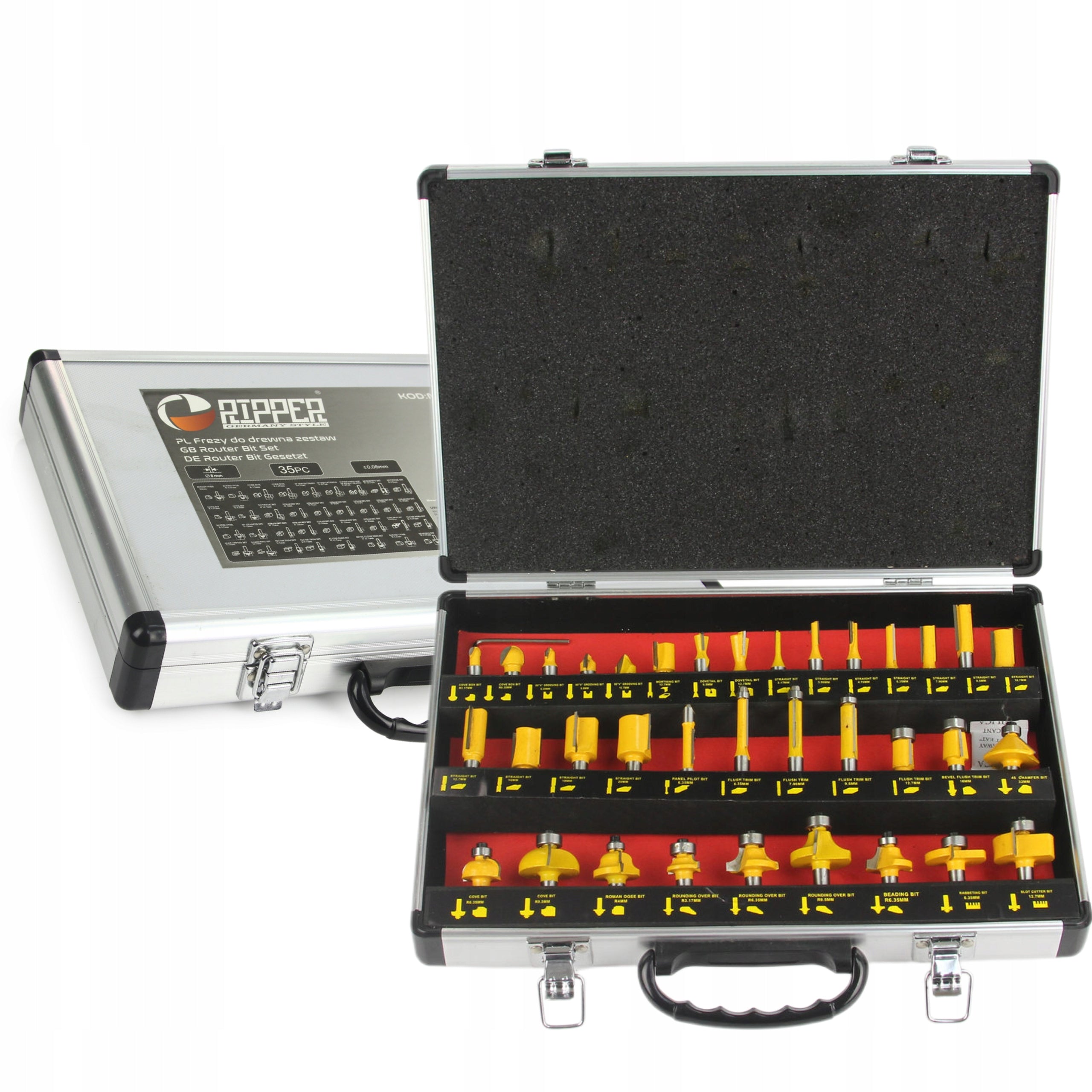 SHAPED WOOD CUTTER SET 35PCS SPINDLE MILLING MACHINE M22550R