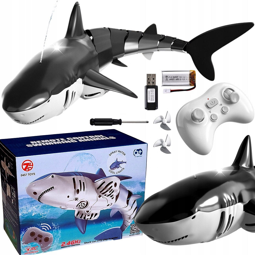 SHARK CONTROLLED FLOATING FISH TOY FOR POOL WATER REMOTE CONTROL WITH LED 2.4GHZ