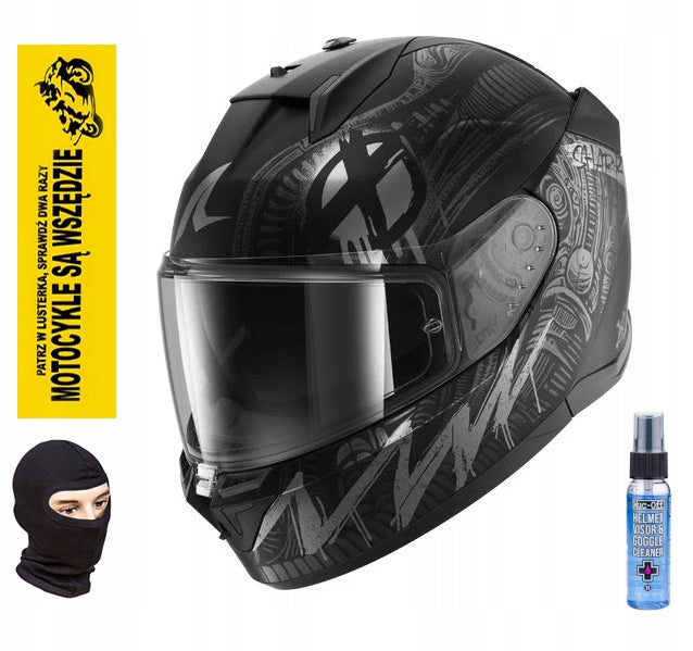 SHARK INTEGRAL HELMET D-SKWAL 3 SHIEVER BLACK GREY MAT S + FREEBIES
