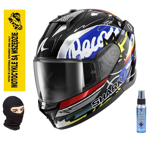 SHARK INTEGRAL HELMET D-SKWAL 3 STREETRUSH WHITE BLACK BLUE RED S + FREEBIES