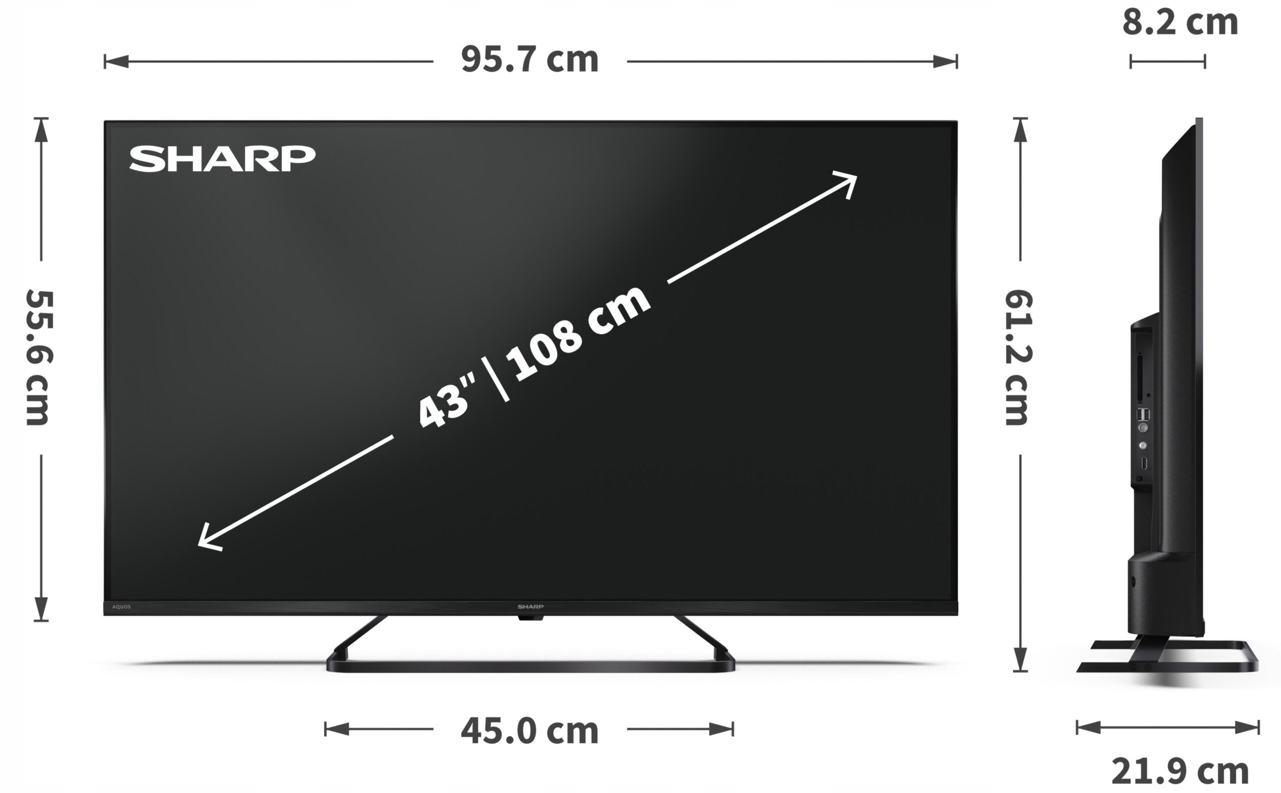 SHARP 43HP6765E 43" QLED 4K Google TV Dolby Atmos Dolby HD format 4K UHD