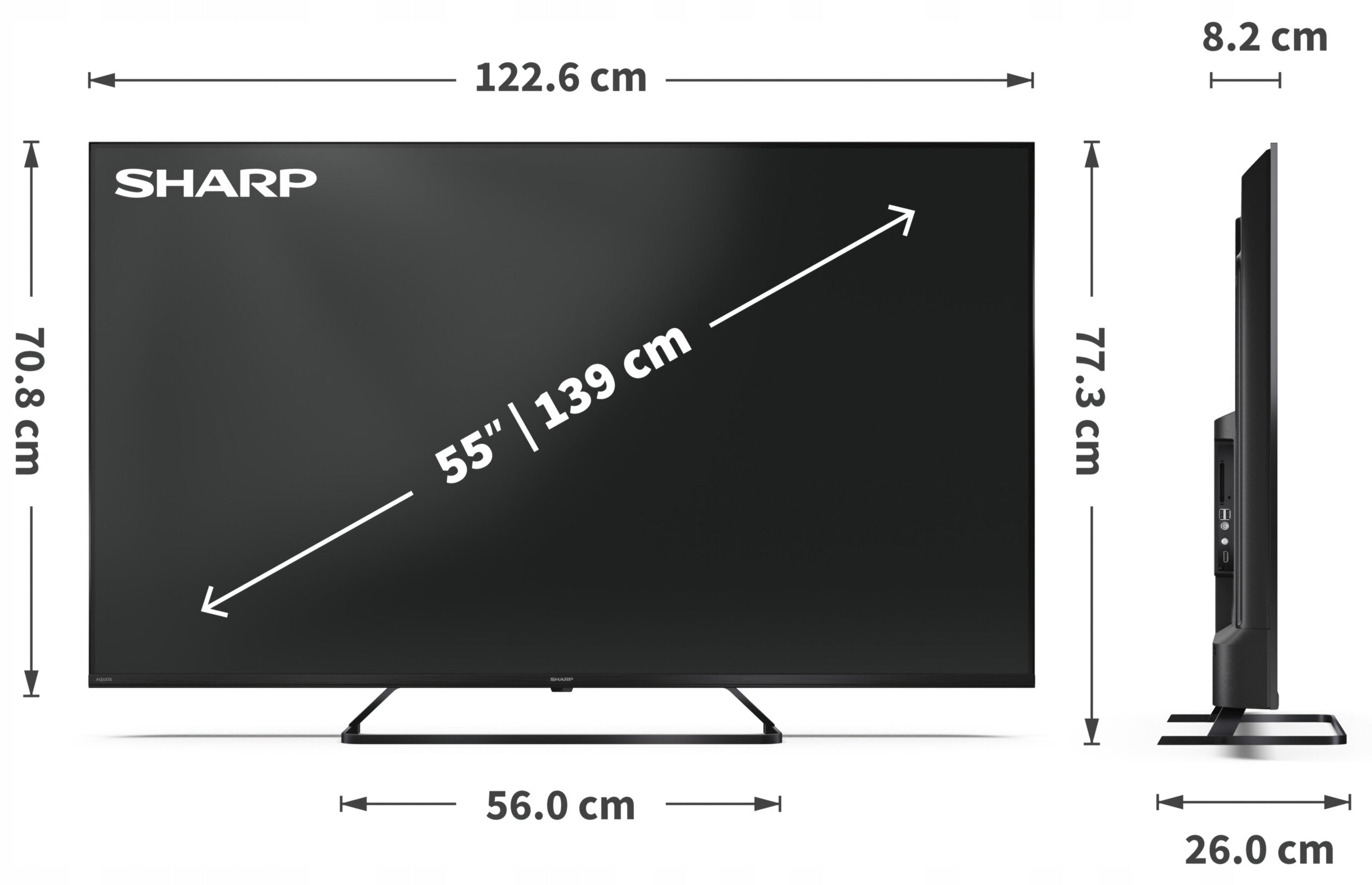 SHARP 55HP6765E 55" QLED 4K Google TV Dolby Atmos HD format 4K UHD