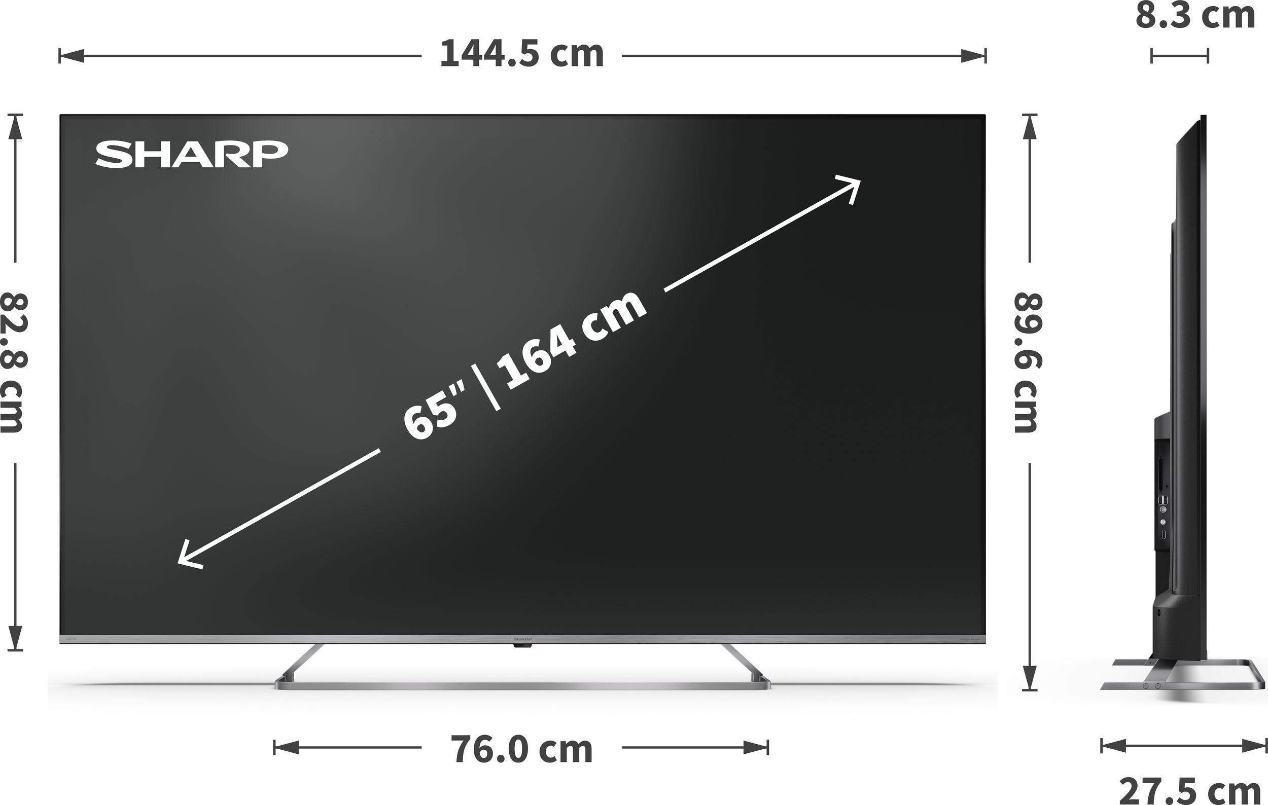 SHARP 65JP7765E 65" QLED MINILED 4K Google TV Dolby Atmos HD format 4K UHD