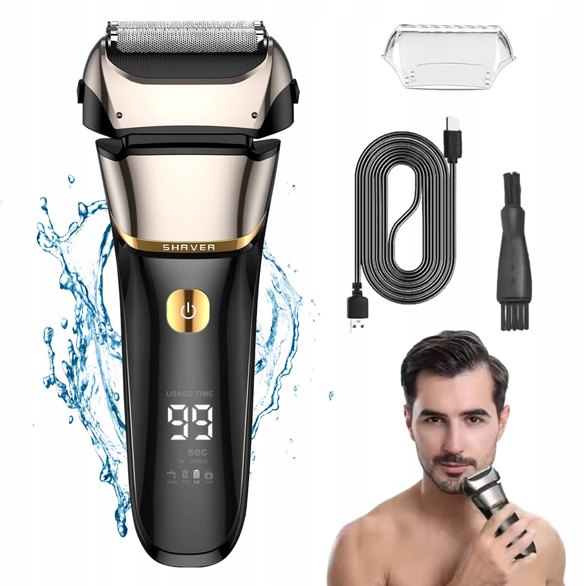 SHAVER BEARD TRIMMER 360° WET&DRY IPX7