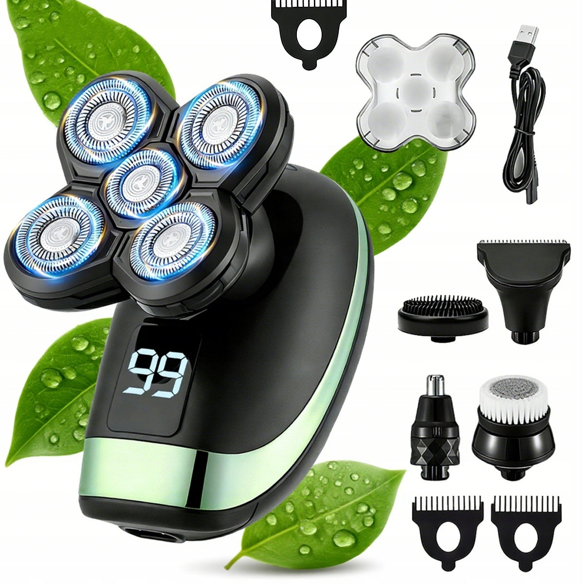SHAVER FOR MEN FACE HEAD RAZOR 4D WATERPROOF