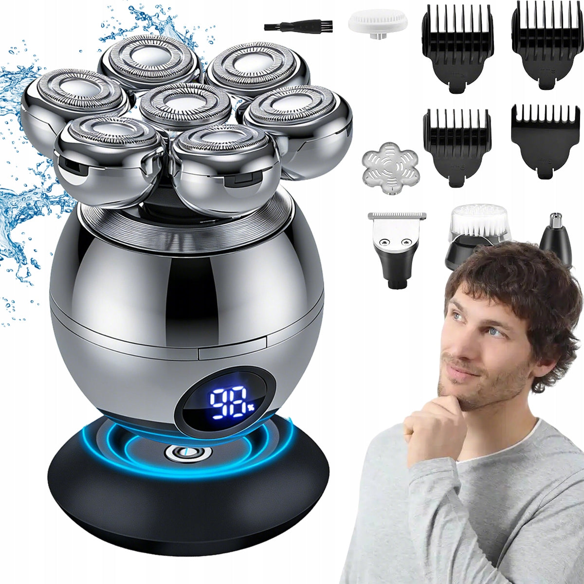 SHAVER MEN'S BEARD FACE SHAVER ELECTRIC TRIMMER 7D