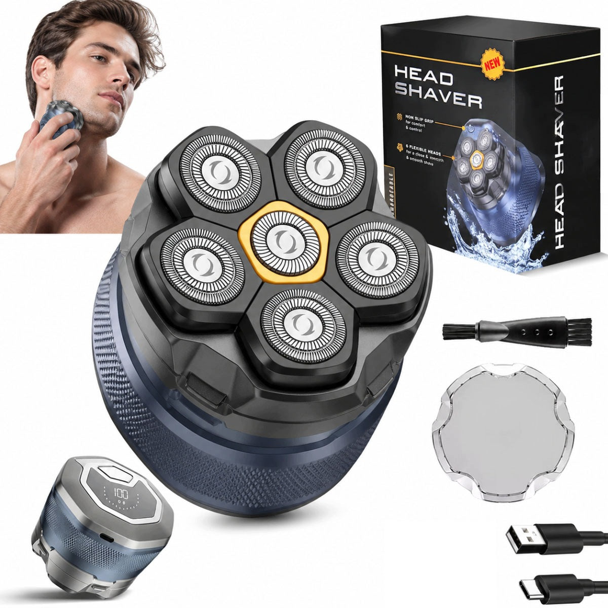 SHAVER MEN'S BEARD FACE SHAVER ELECTRIC TRIMMER