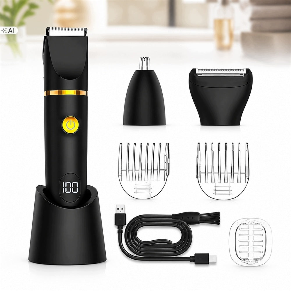 SHAVER MEN'S ELECTRIC BEARD SHAVER BODY BEARD + TRIMMER