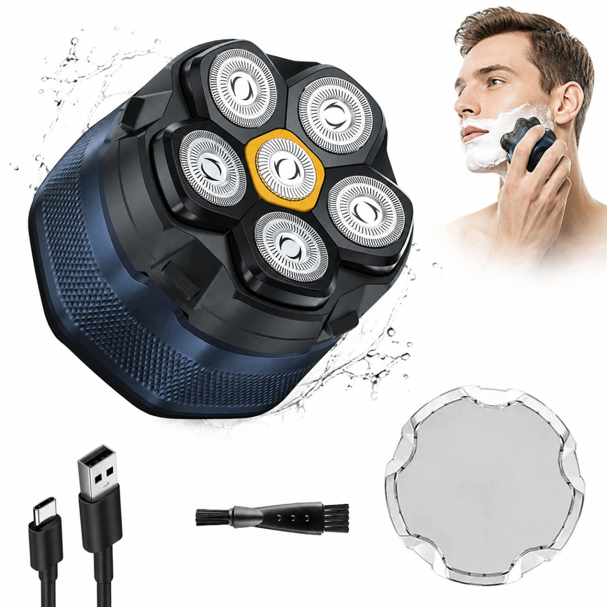 SHAVER MEN'S ELECTRIC RAZOR FOR SHAVING BEARD HAIR HEAD 6 BLADES