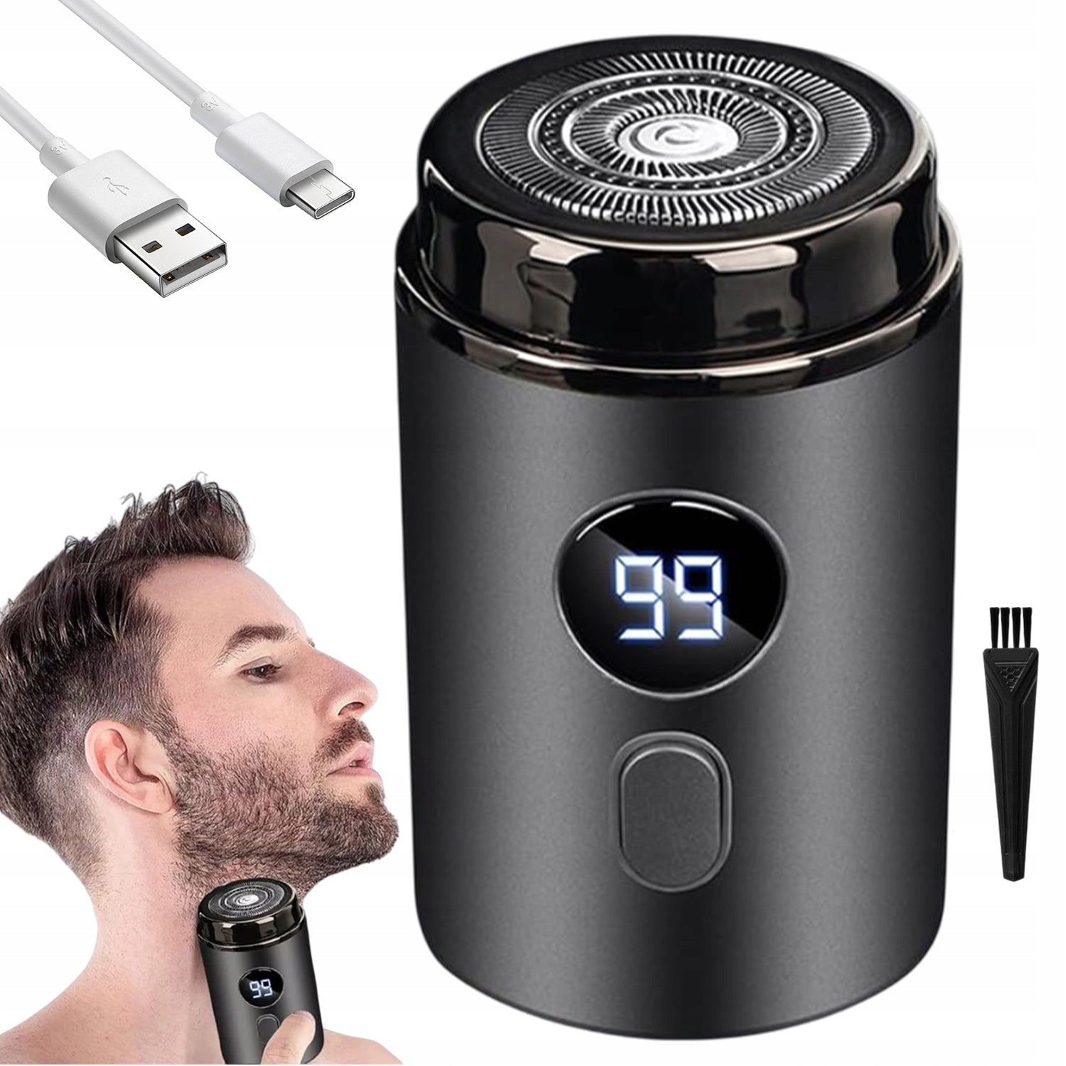 SHAVER MEN'S ELECTRIC RAZOR MINI WOMEN'S EPILATOR BLACK