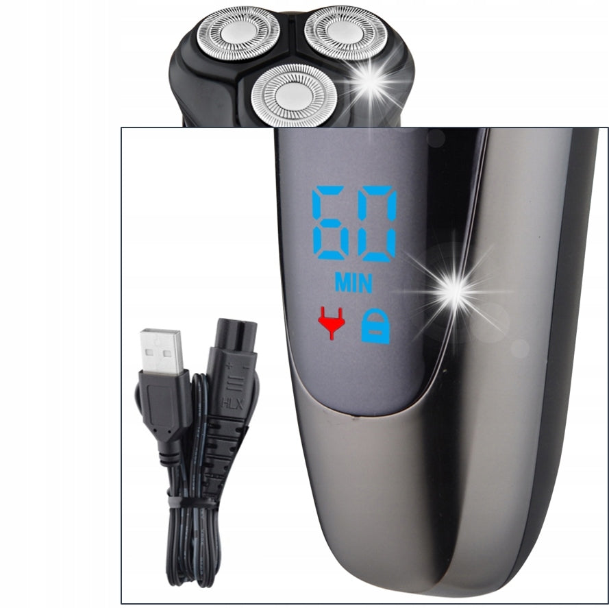 SHAVER MEN'S TRIMMER RAZOR WATERPROOF WET&DRY USB KRONOS