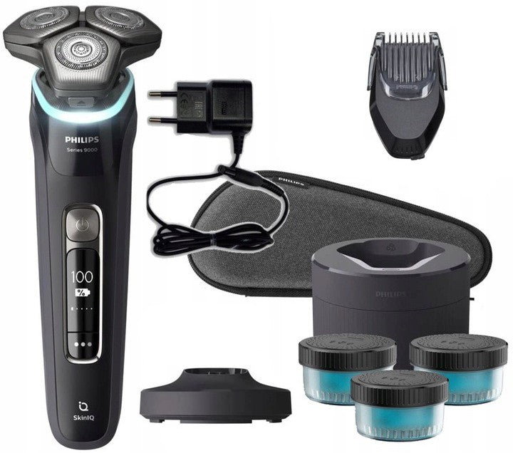 SHAVER PHILIPS S9986 + CLEANING BASE + CASE + 3xLIQUID FOR BASE + TRIMMER!!!