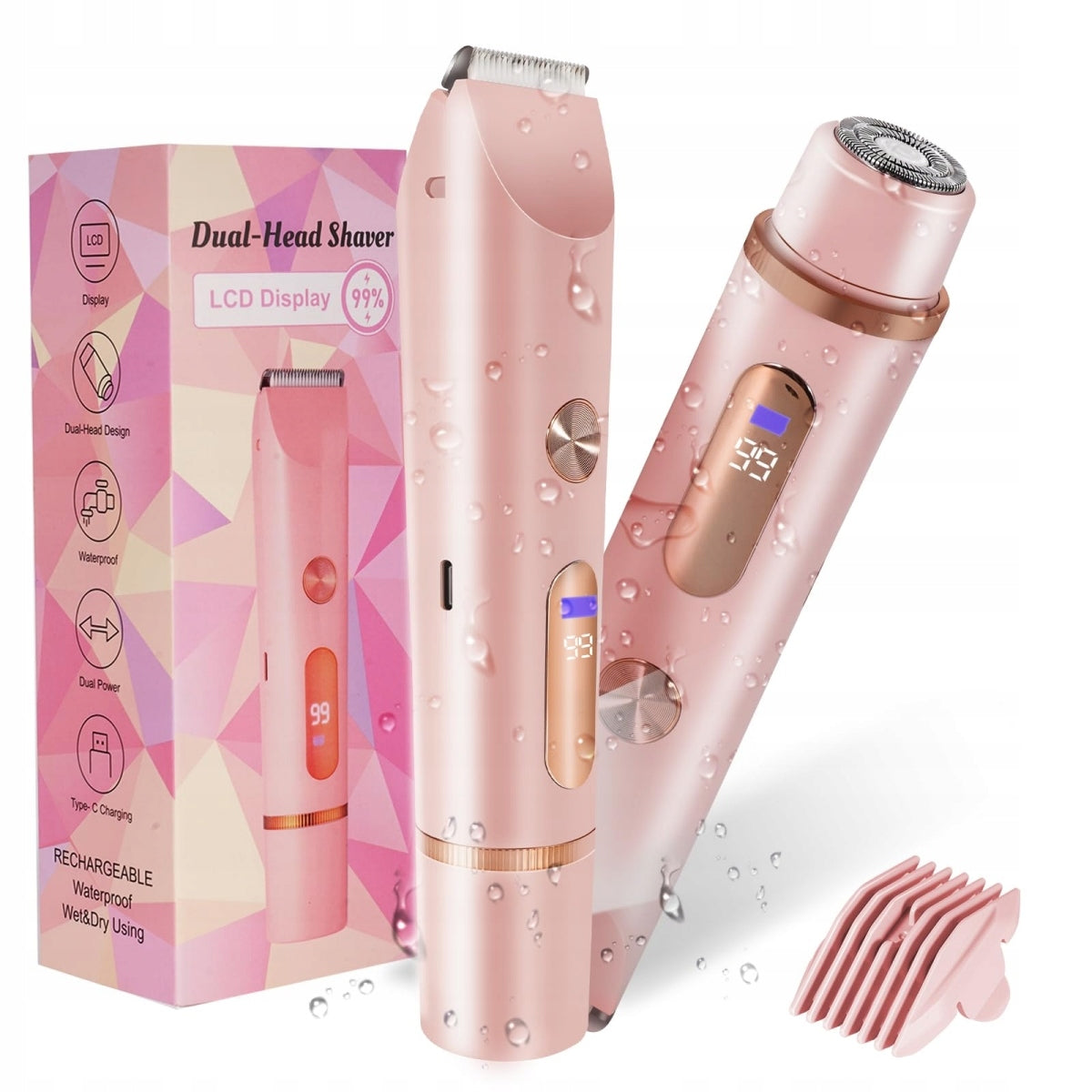 SHAVER WOMEN'S EPILATOR TRIMMER BODY CLIPPER BIKINI LEGS ARMPITS 2IN1 USB