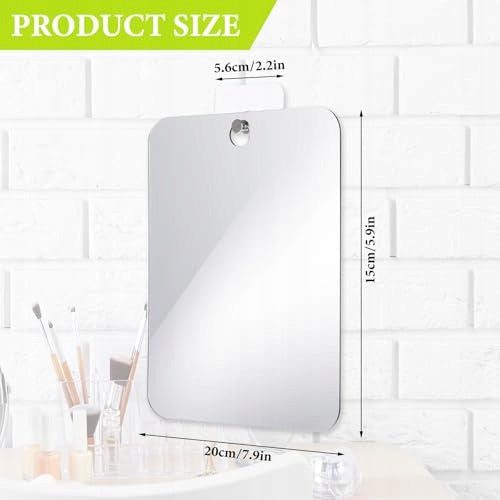 SHAVING MIRROR ACRYLIC NON-CRACKING FRAMELESS 2 PIECES 7 9X15CM Manufacturer code Producent niezależny