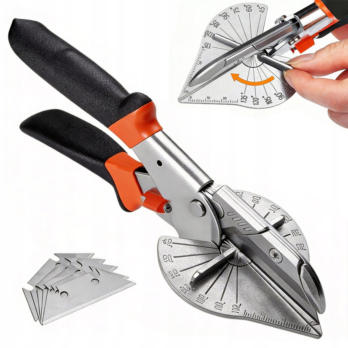SHEARS FOR CUTTING PROFILE STRIPS GASKETS WITH PROTRACTOR