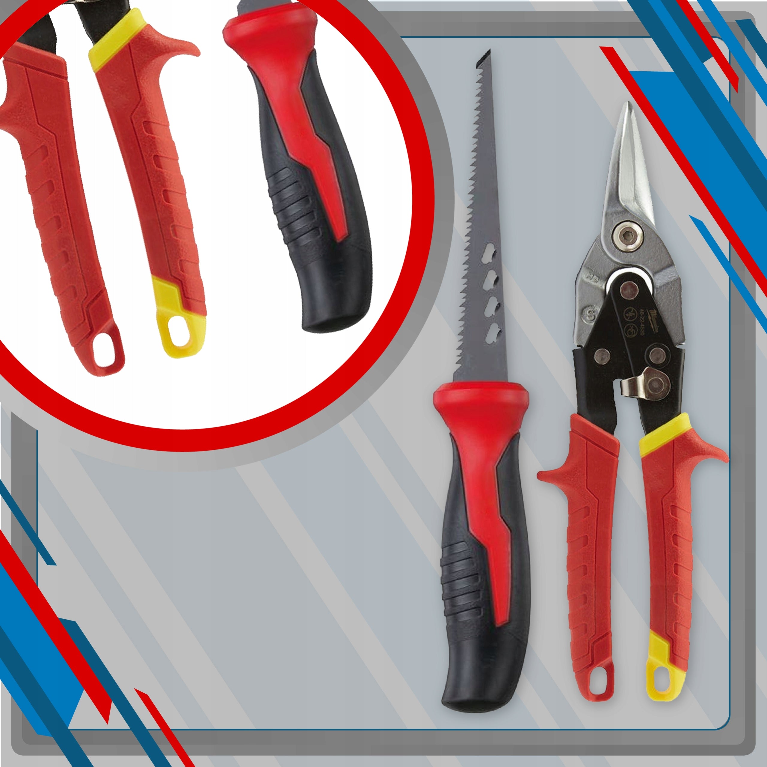 SHEARS FOR CUTTING SHEET METAL STRAIGHT + SAW KNIFE GK MILWAUKEE SET Additional information hardened jaws