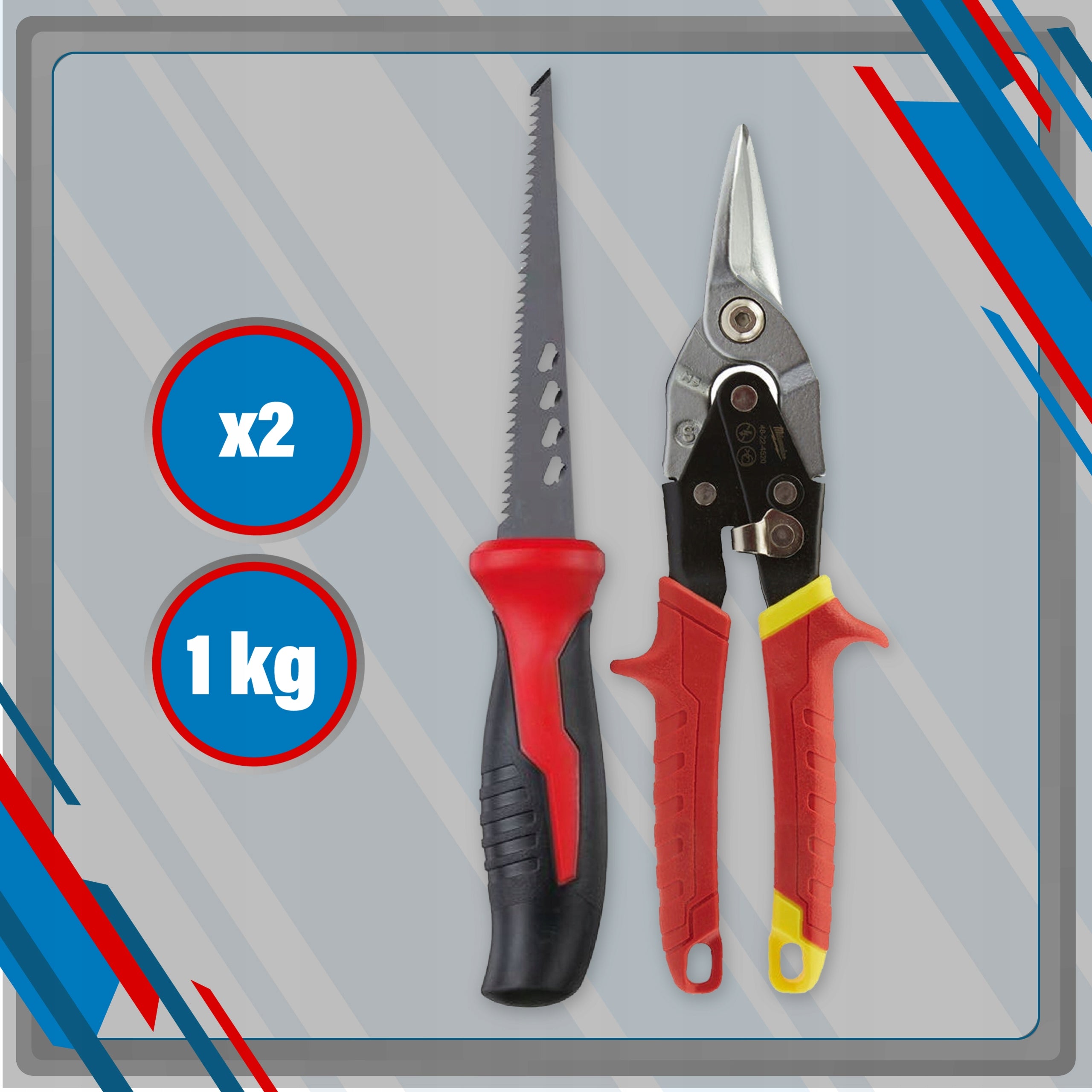 SHEARS FOR CUTTING SHEET METAL STRAIGHT + SAW KNIFE GK MILWAUKEE SET Kind straight shears for sheet metal cutting