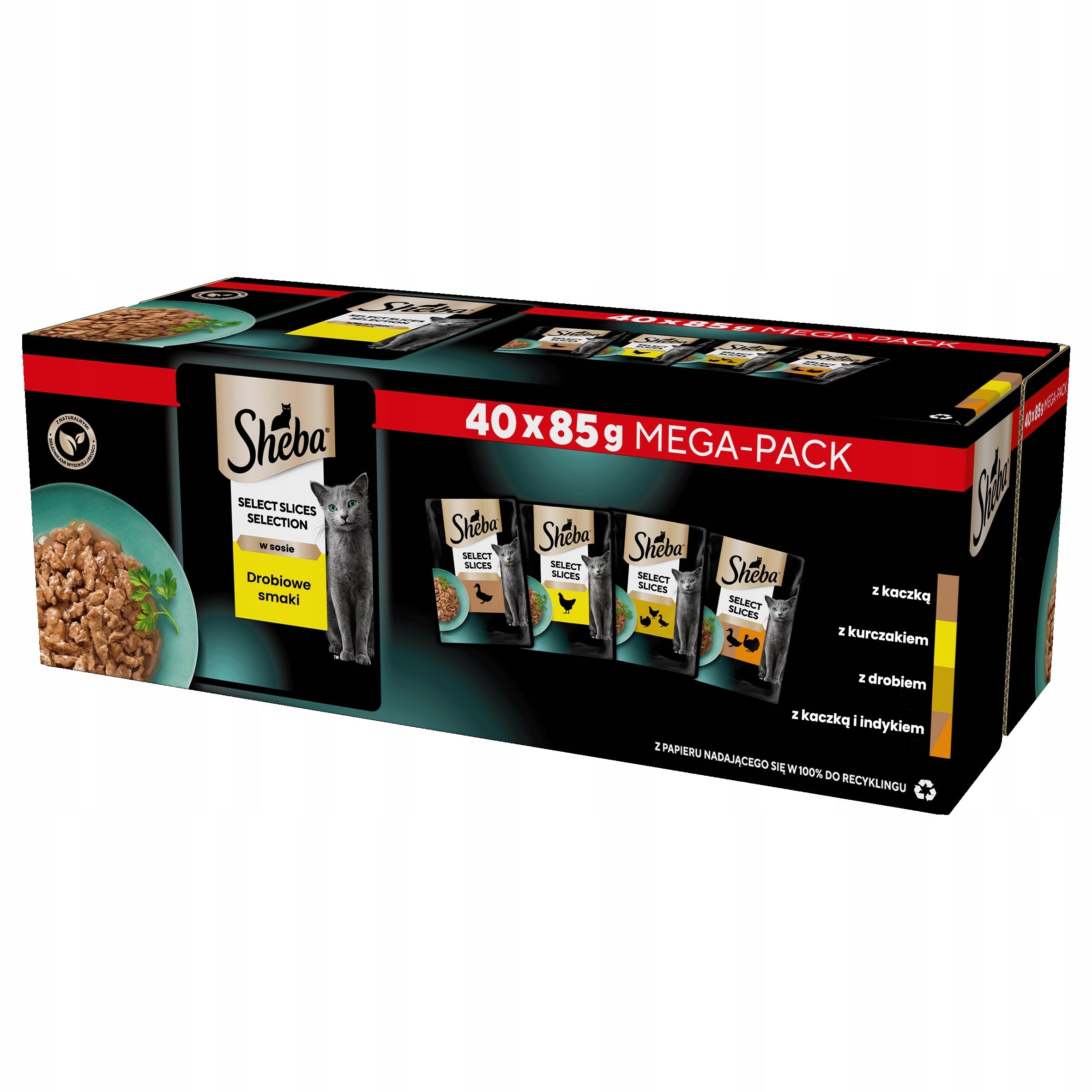 SHEBA poultry flavors wet cat food in sachet sauce 40x85 g EAN (GTIN) 4770608265052