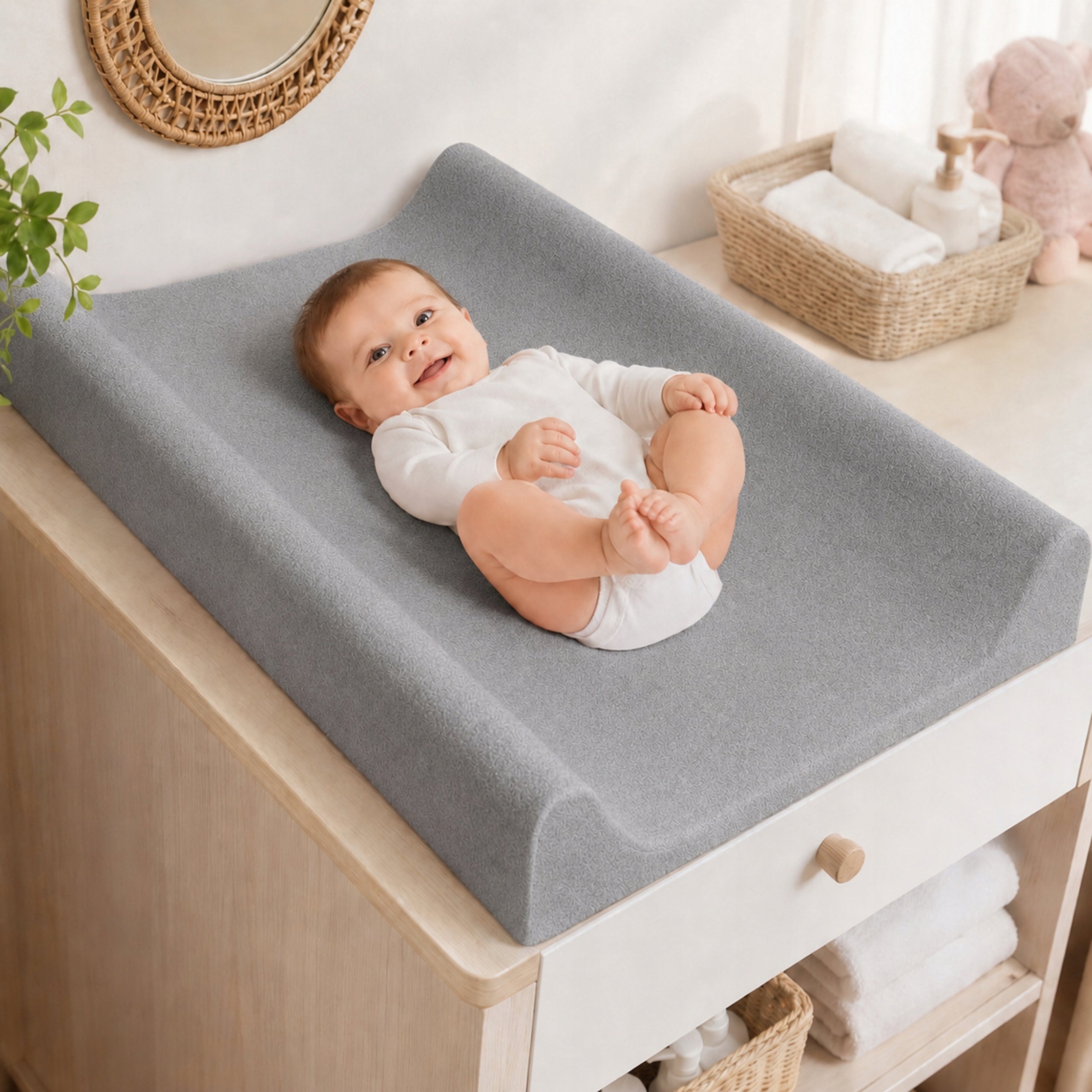 SHEET CHANGING TABLE COVER FOR COT 120X60 BEIGE GREY Manufacturer code 5901042915077