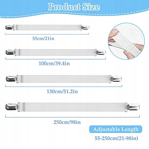 SHEET TENSIONERS ADJUSTABLE ELASTIC МЕТАЛ 55 250CM 2PCS Manufacturer code Bez marki