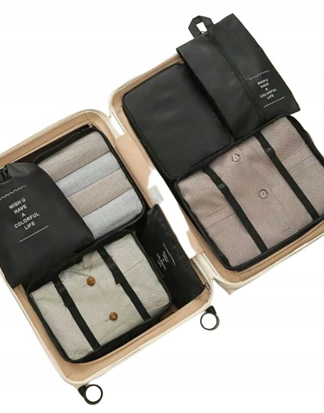 SHEIN BLACK 7-PACK SUITCASE ORGANIZERS