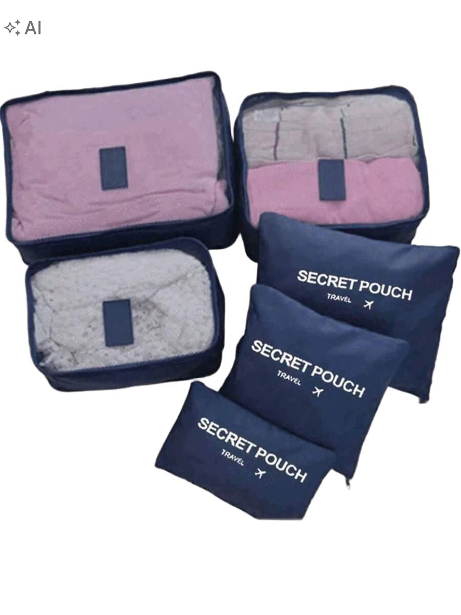 SHEIN NAVY BLUE SUITCASE ORGANIZER S07__6-PACK
