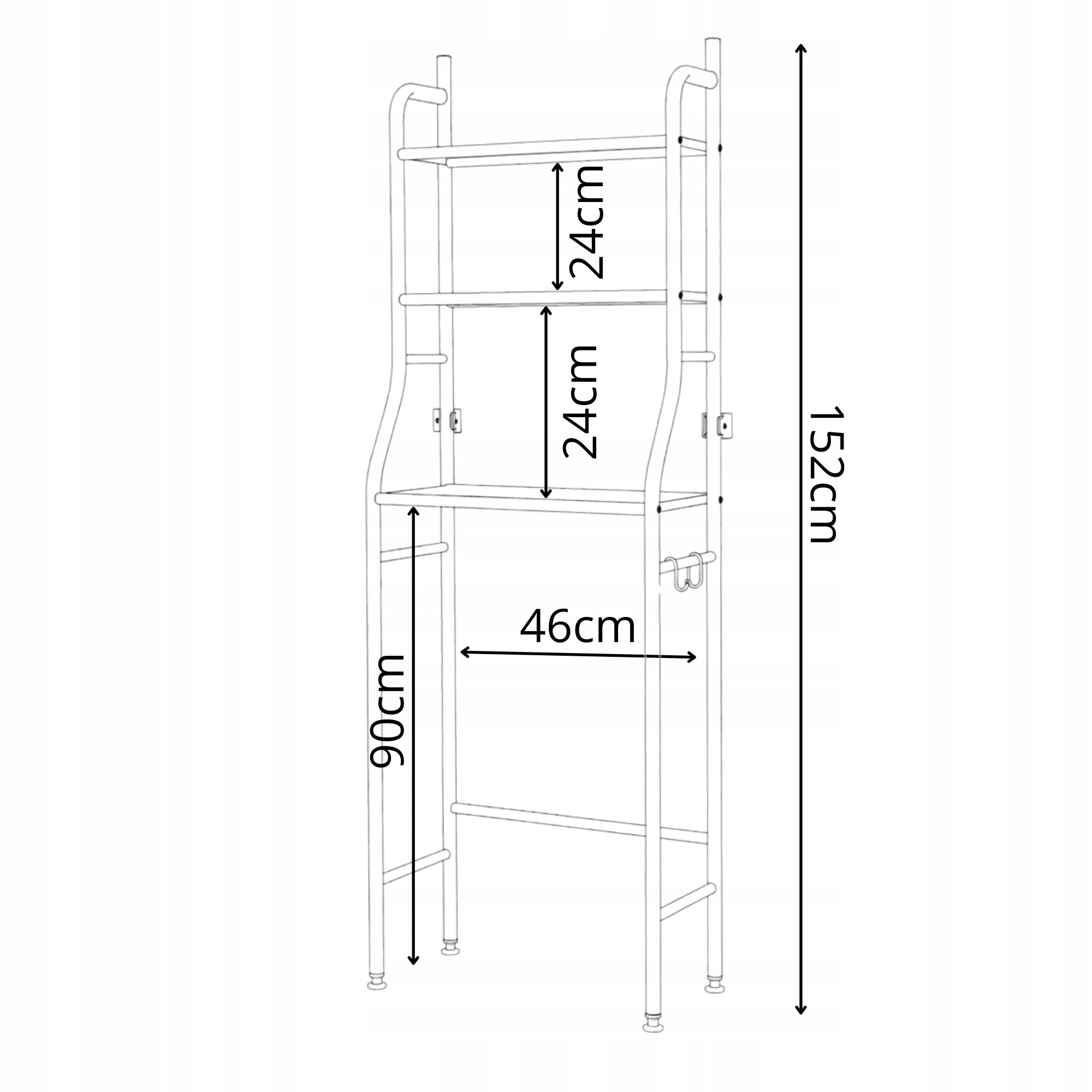 SHELF OVER TOILET metal rack bathroom rack over toilet washing machine 3 levels Manufacturer code 5905996238749