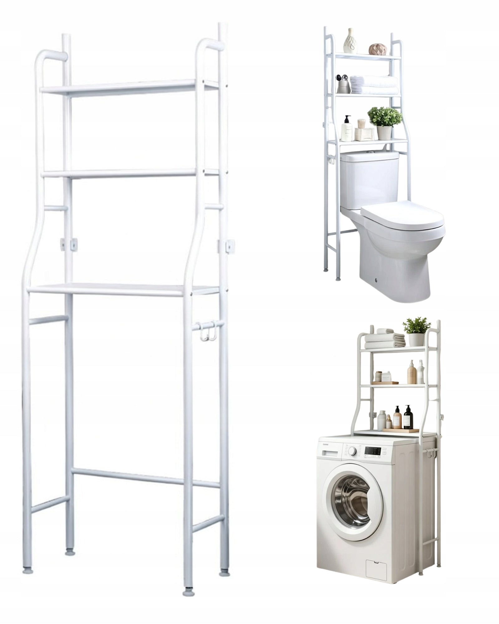 SHELF OVER TOILET metal rack bathroom rack over toilet washing machine 3 levels